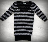 Sweter w srebrno czarne paski rozmiar S
